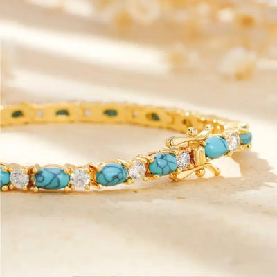 Elena | Turquoise Stone Bracelet - Gold