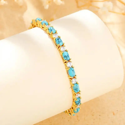 Elena | Turquoise Stone Bracelet - Gold
