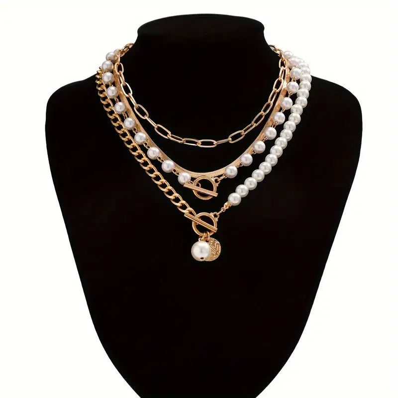 Violetta | Pearl Chain Set - Gold