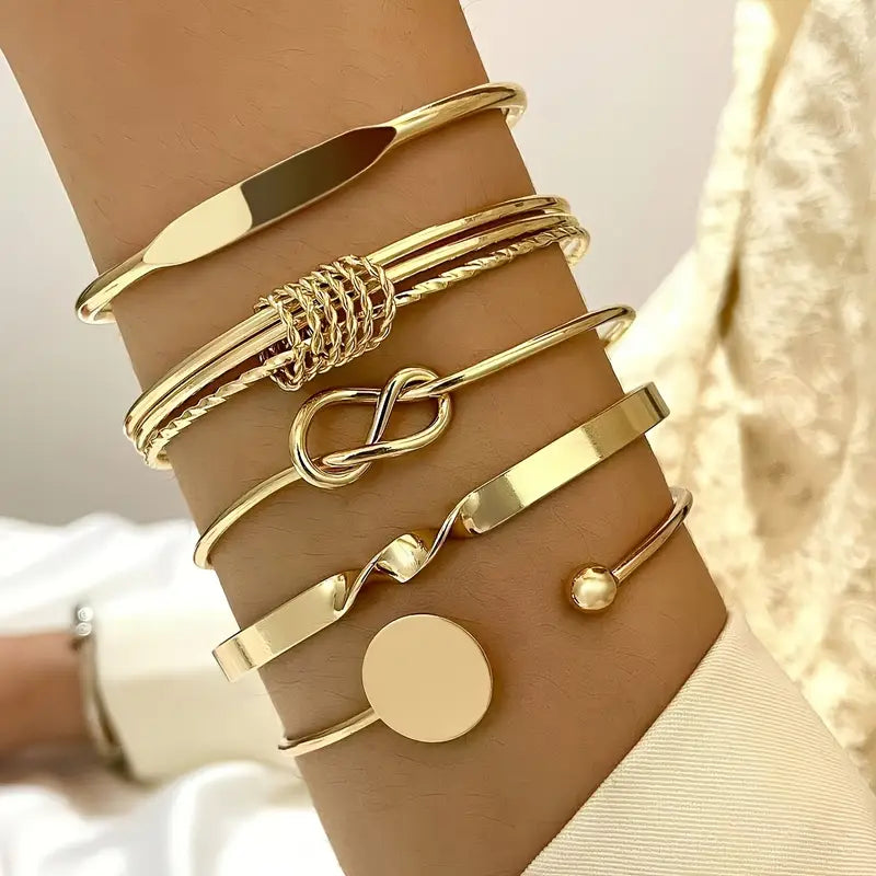 Katerina | Knotted Bracelet Set - Gold