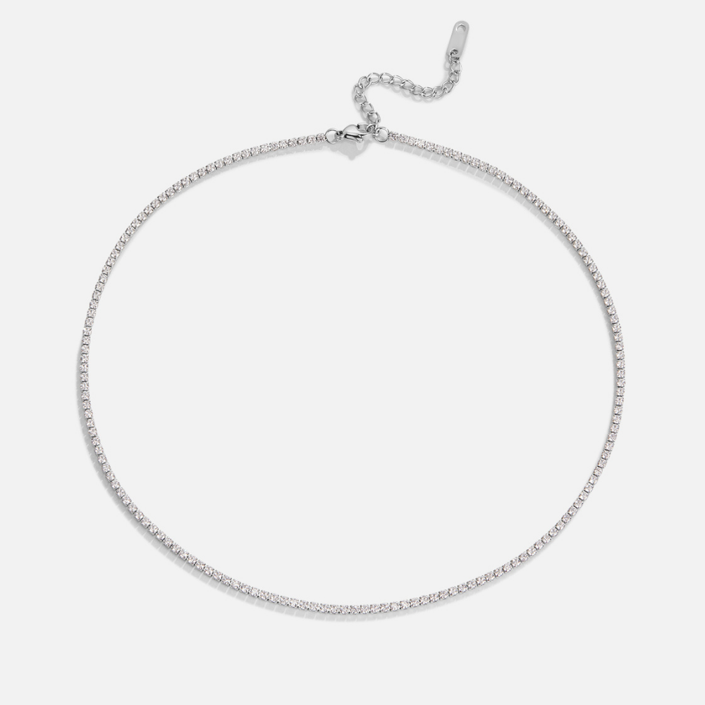 Sabryna | Silver Crystal Necklace