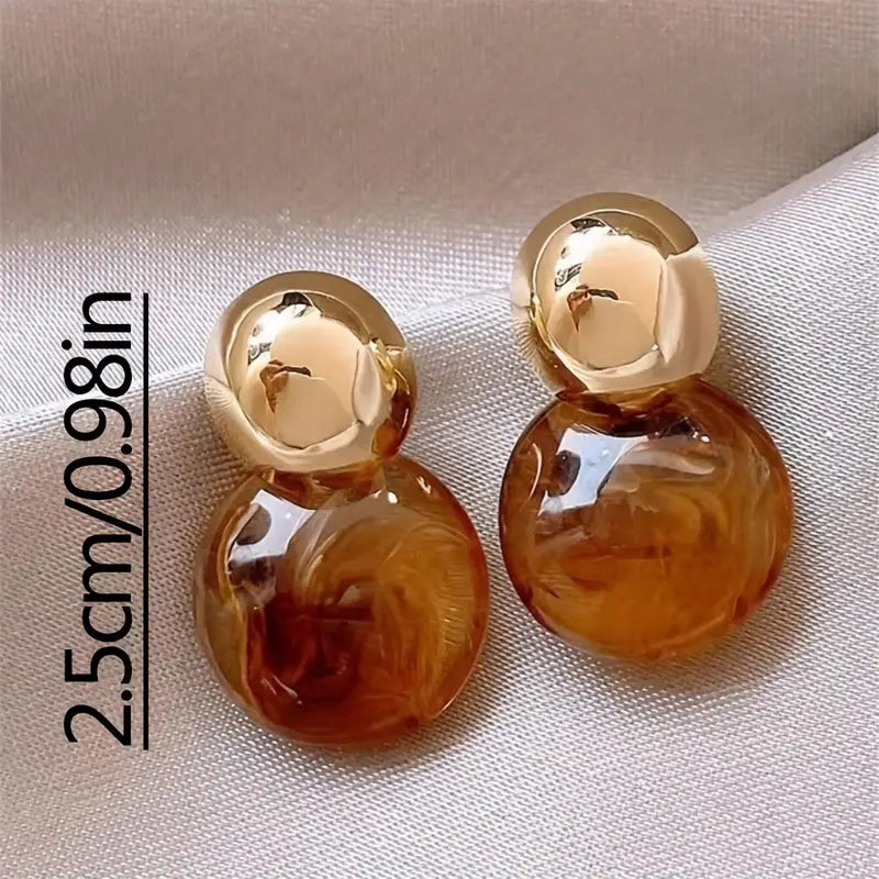 Aurora | Amber Drop Earrings - Gold