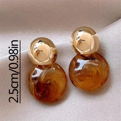 Aurora | Amber Drop Earrings - Gold