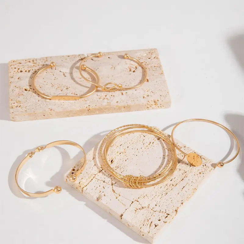 Katerina | Knotted Bracelet Set - Gold