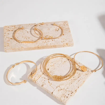 Katerina | Knotted Bracelet Set - Gold