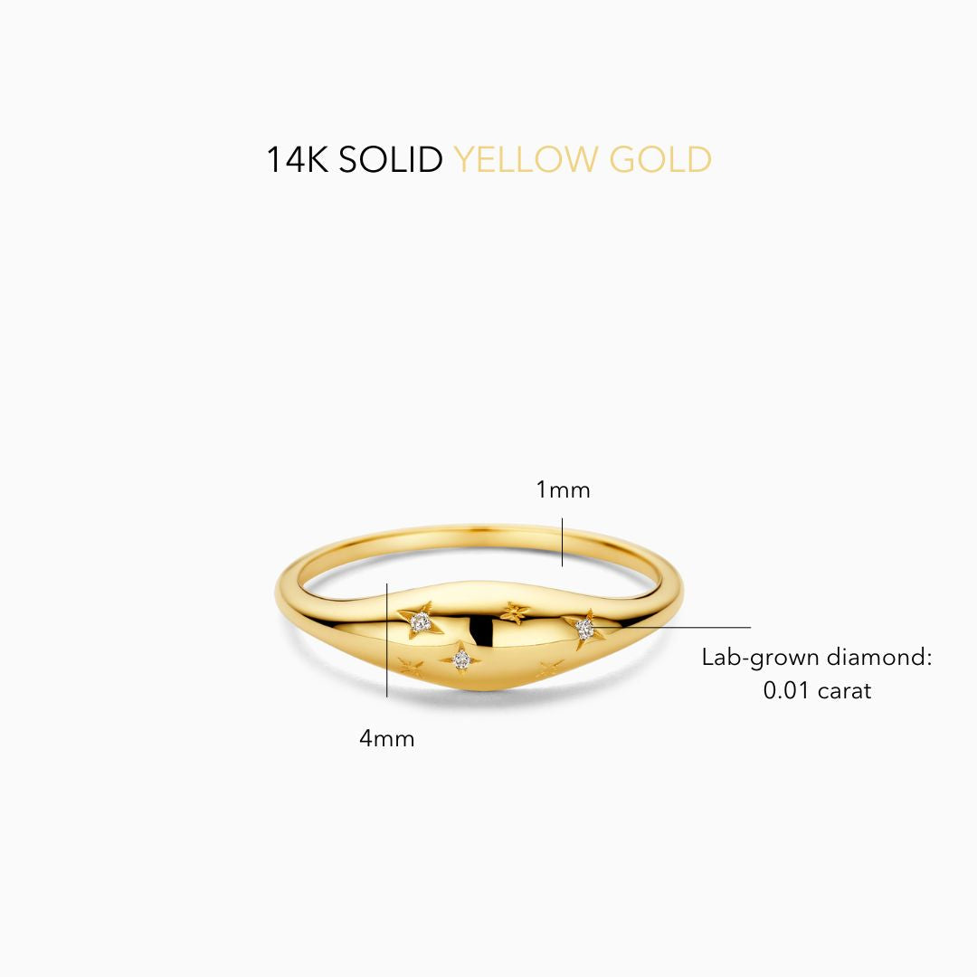 Delfina | Diamond Dome Ring - Gold