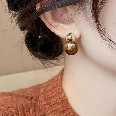 Aurora | Amber Drop Earrings - Gold