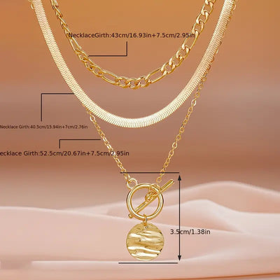 Bianca | Textured Coin Necklace - Gold