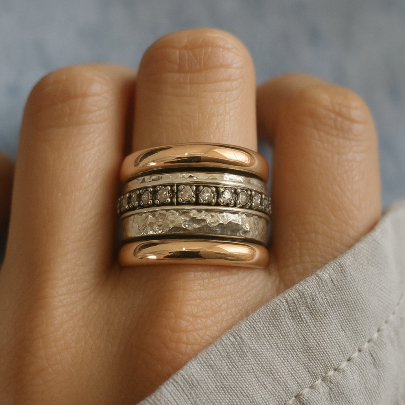 Gratia | Vintage Ring in Gold and Silver