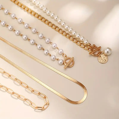 Violetta | Pearl Chain Set - Gold