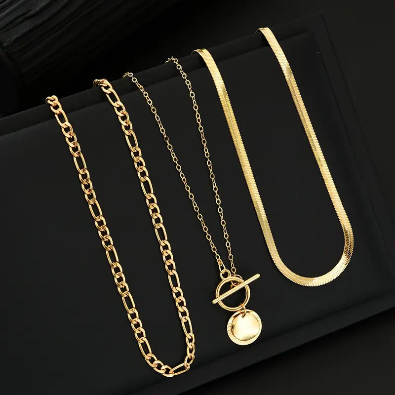 Bianca | Textured Coin Necklace - Gold