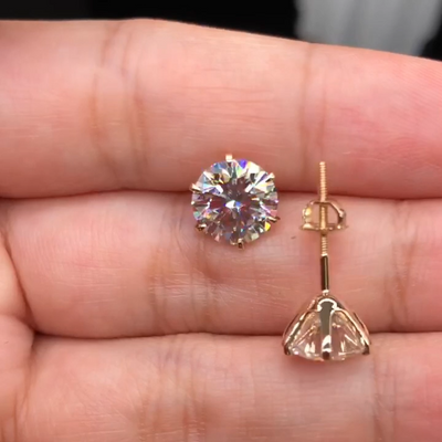 Luciana | White Gold Stud - Gold