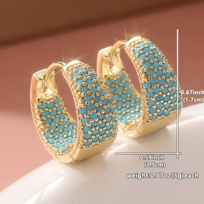 Giovanna | Turquoise Hoop Earrings - Gold