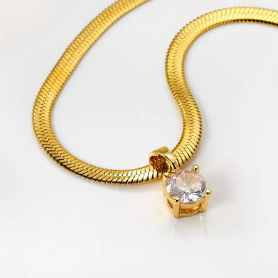 Veronica | Rhinestone Pendant - Gold