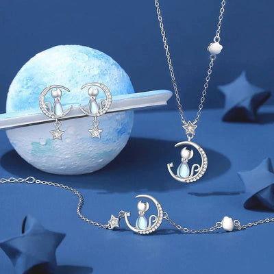 Thalia | Moon Cat Earrings