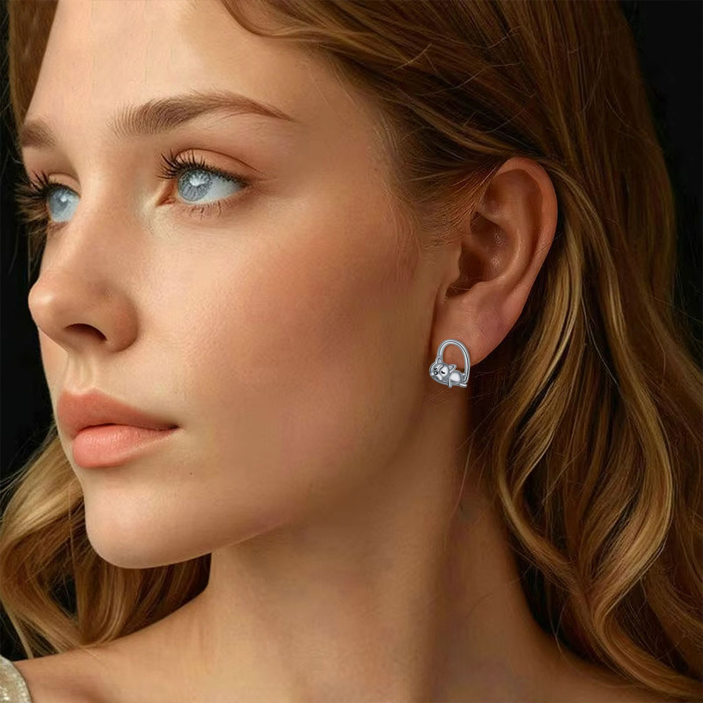 Neria | Silver Dog Studs