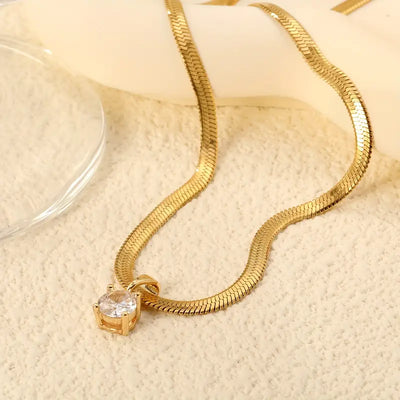 Veronica | Rhinestone Pendant - Gold