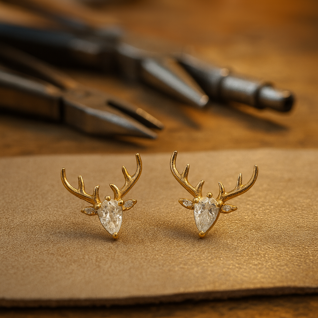 Eirisse | Antler Zircon Earrings