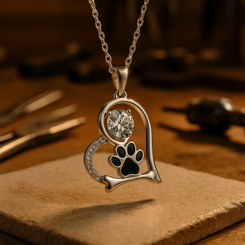 Amoria | Crystal Paw Necklace