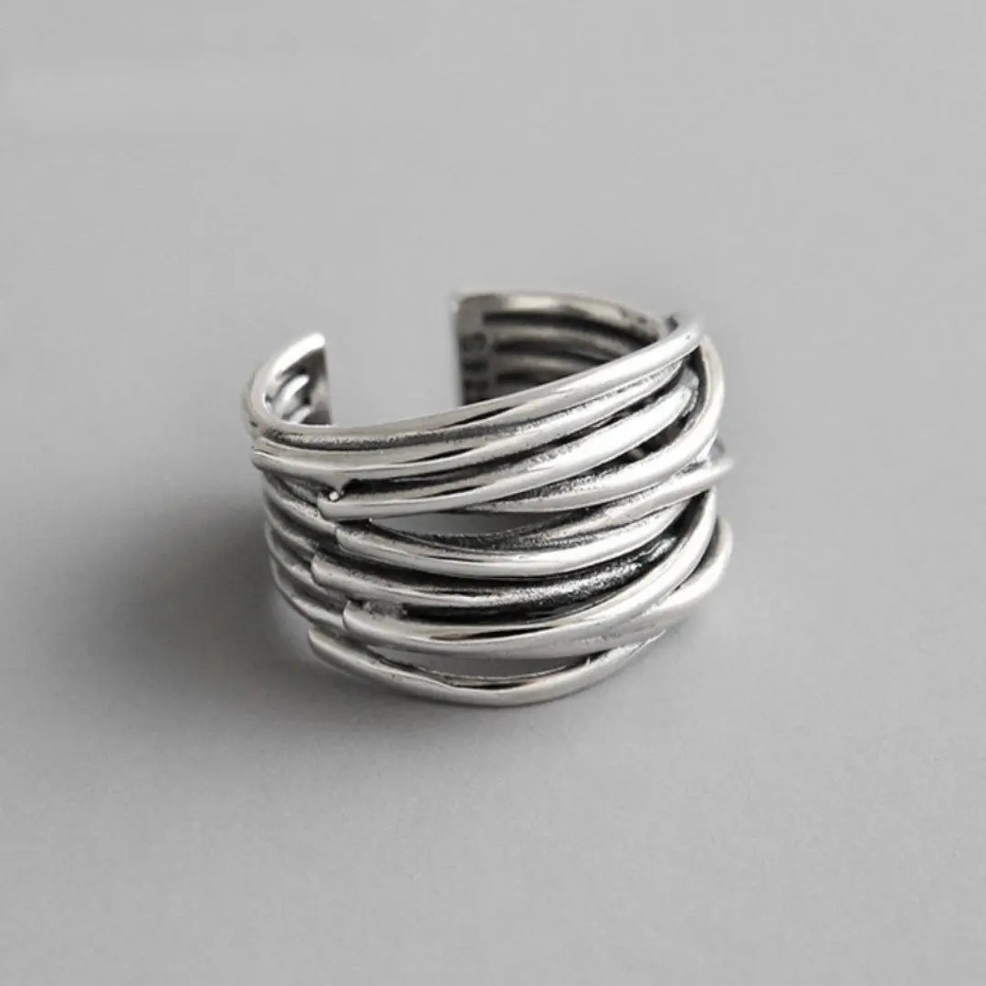 Lucienne | Adjustable Silver Layer Ring