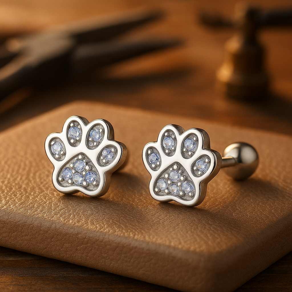 Esmira | Paw Stud Earrings