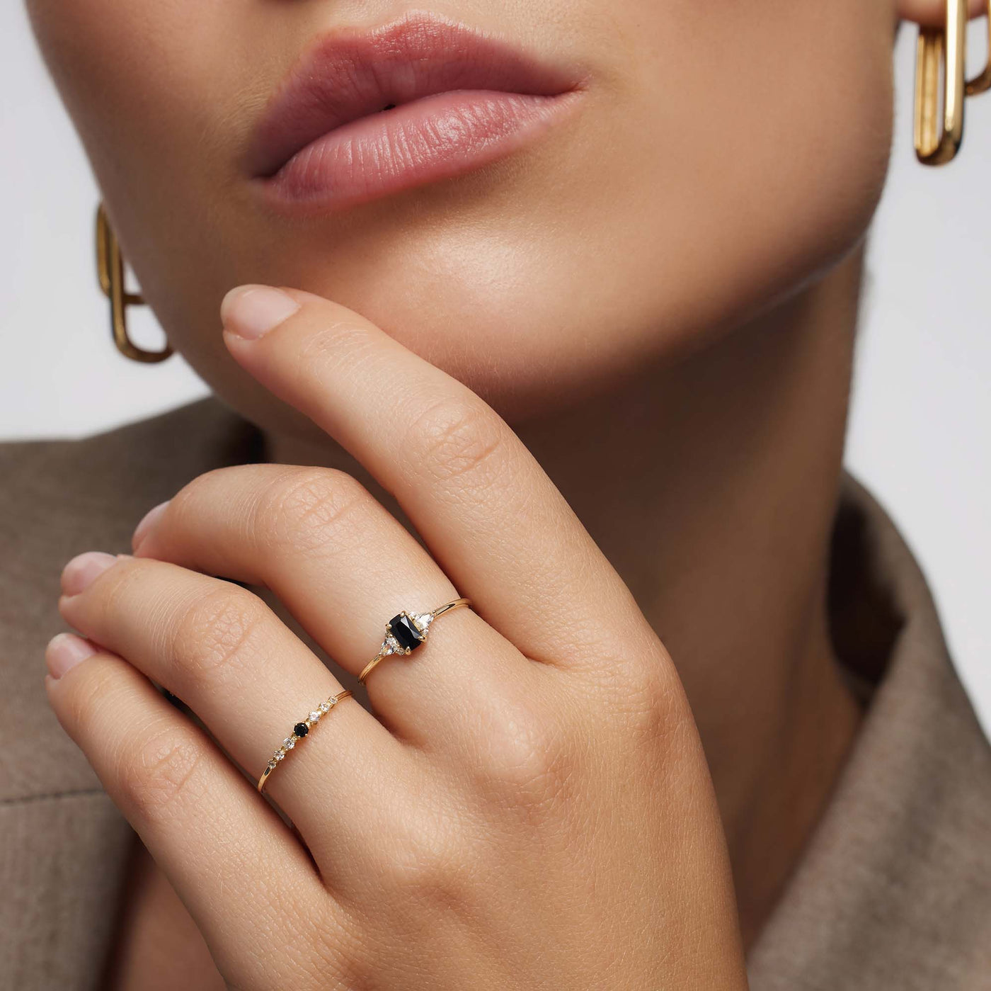 Selena | Spinel Baguette Ring - Gold