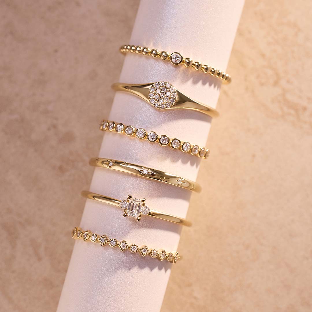 Aelina | Diamond Bubble Ring - Gold