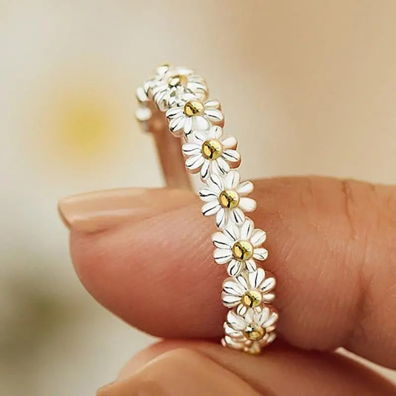 Flora | Adjustable Silver and Painted Ring