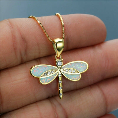 Ameline | Dragonfly Opal Necklace