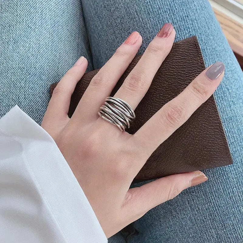Lucienne | Adjustable Silver Layer Ring