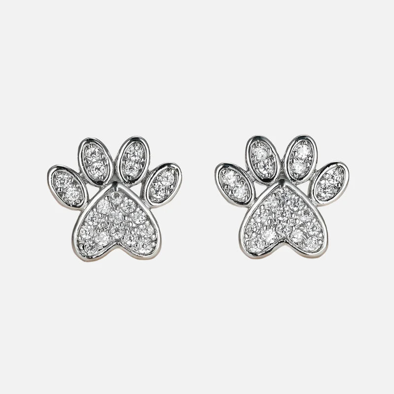 Selisse | White Gold Paw Studs