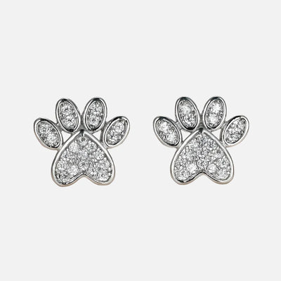 Selisse | White Gold Paw Studs