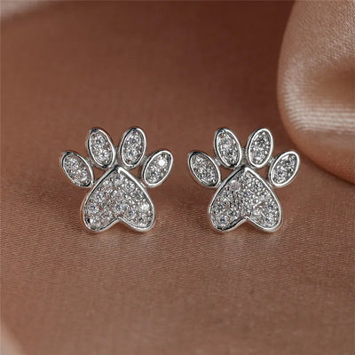 Selisse | White Gold Paw Studs