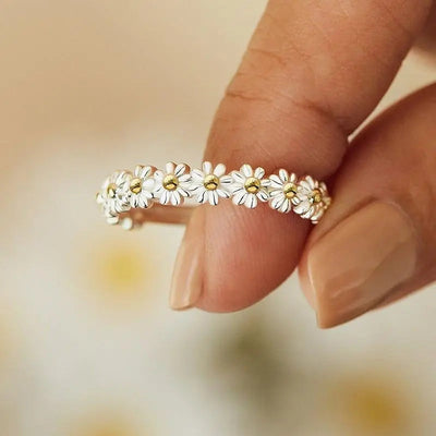 Flora | Adjustable Silver and Painted Ring