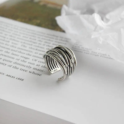 Lucienne | Adjustable Silver Layer Ring