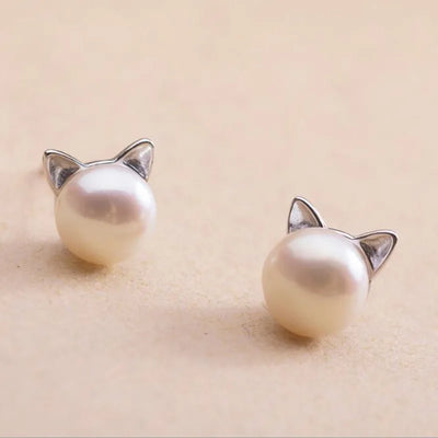 Arielle | Cat Pearl Studs