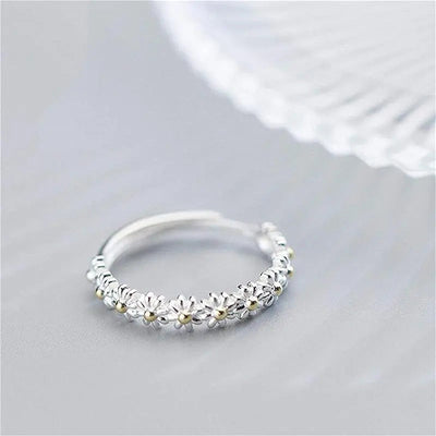 Flora | Adjustable Silver and Painted Ring