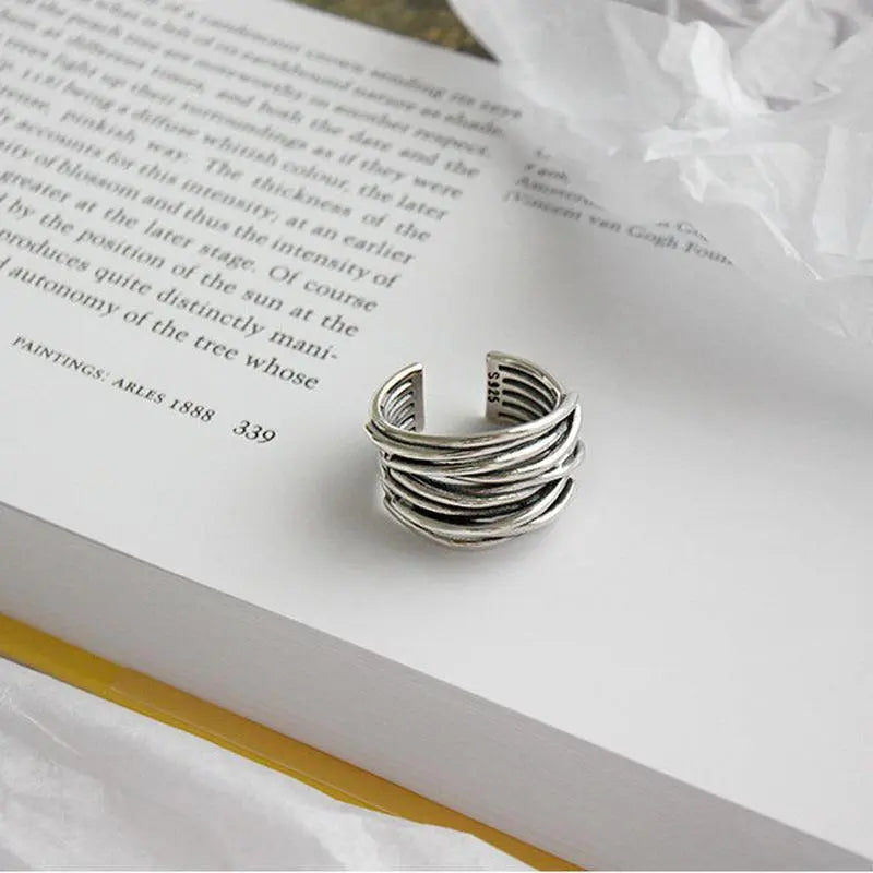 Lucienne | Adjustable Silver Layer Ring