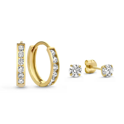 Camellia | Stone Earring Set - Gold
