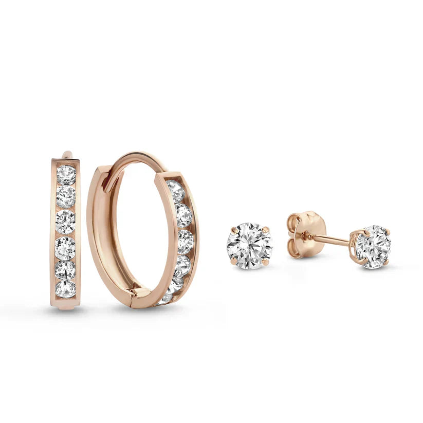 Camellia | Stone Earring Set - Gold