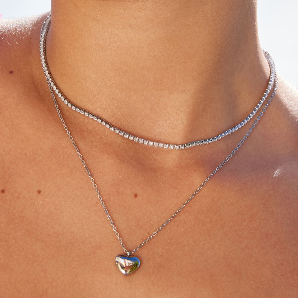Sabryna | Silver Crystal Necklace