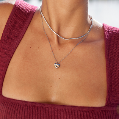 Sabryna | Silver Crystal Necklace