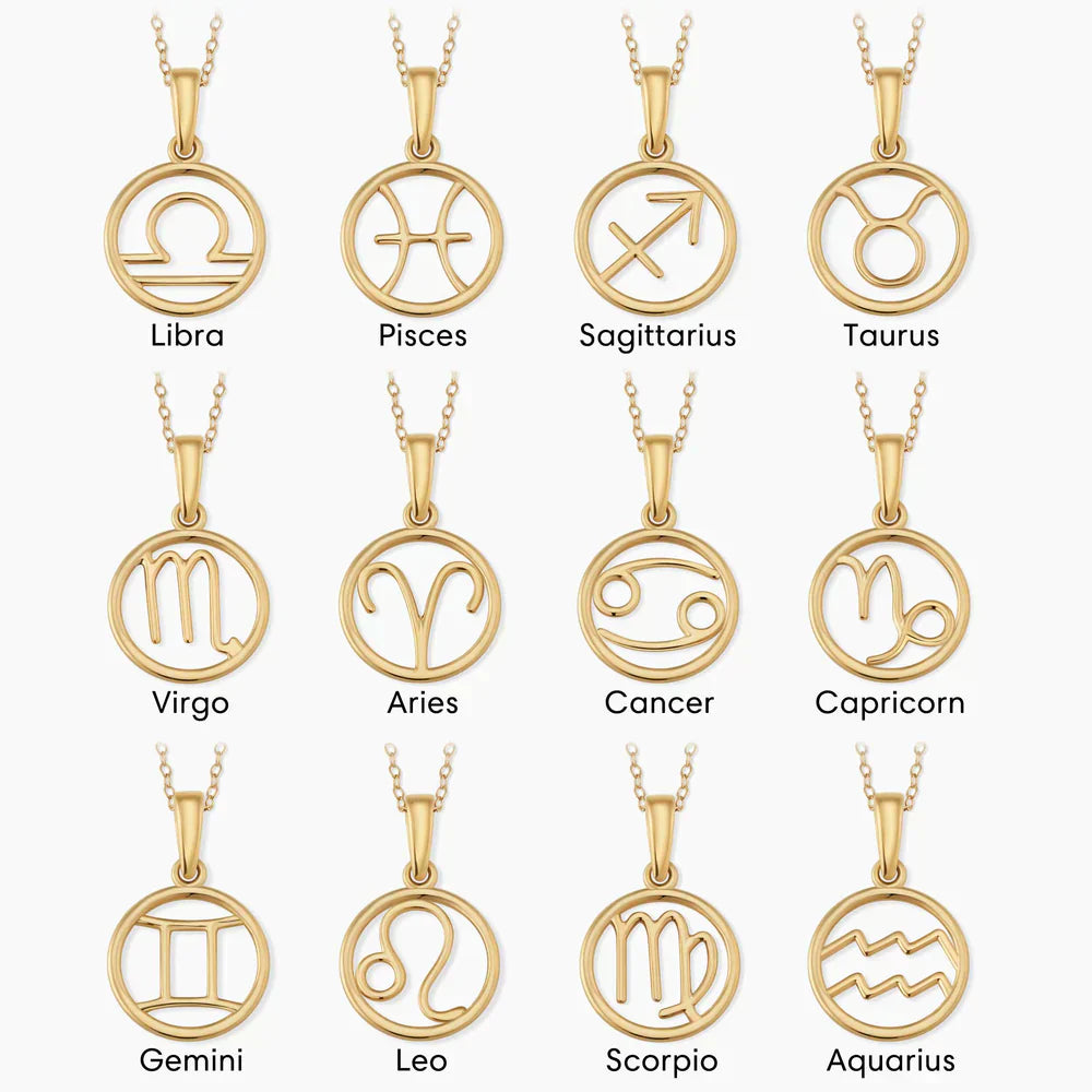 Zinnia | Zodiac Charm Necklace - Gold