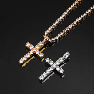 Viviana | Moissanite Cross Necklace - Gold