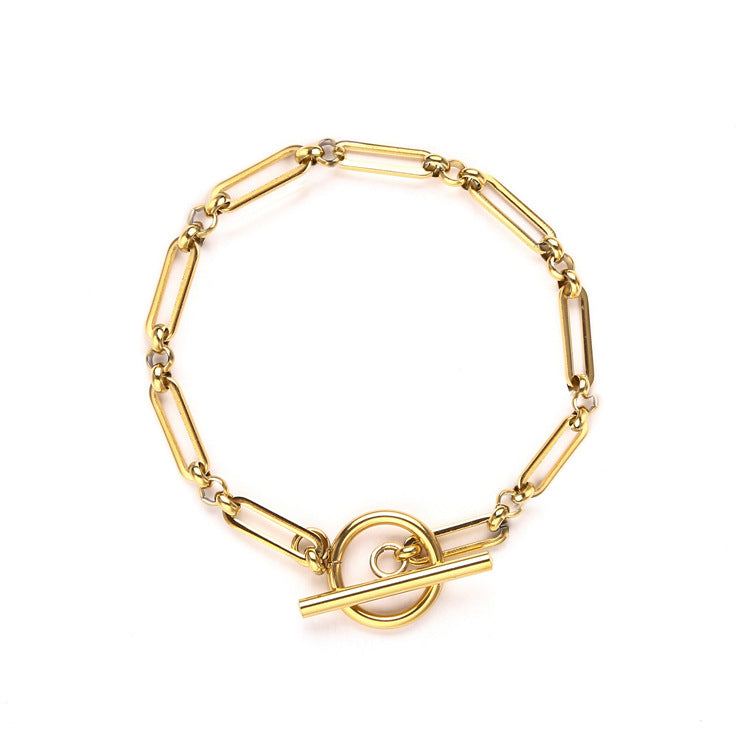 Lyra | T-Bar Link Bracelet - Gold