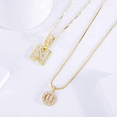 Francesca | Letter Pendant Necklace - Gold