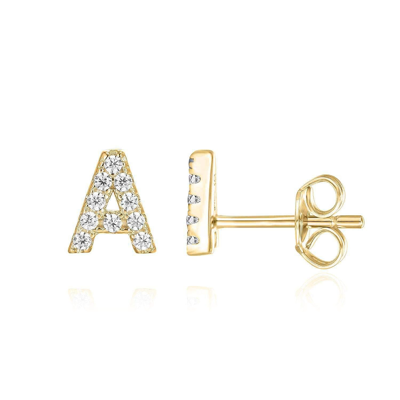 Ines | Initial Gold Stud - Gold