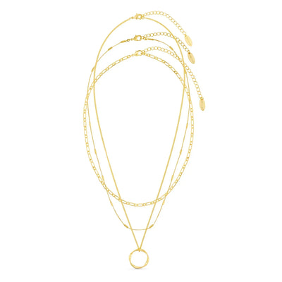 Avelina | Circle Row Necklace - Gold