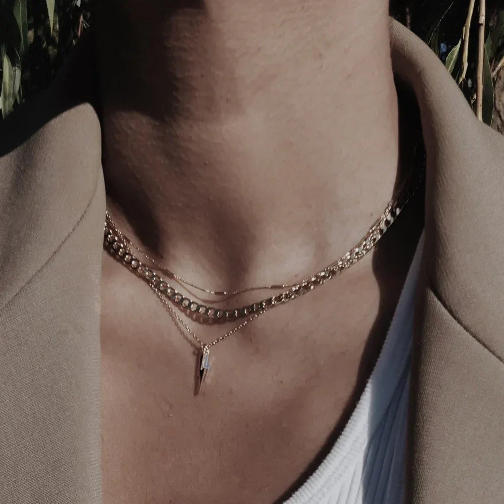 Celestina | Flat Curb Necklace - Gold