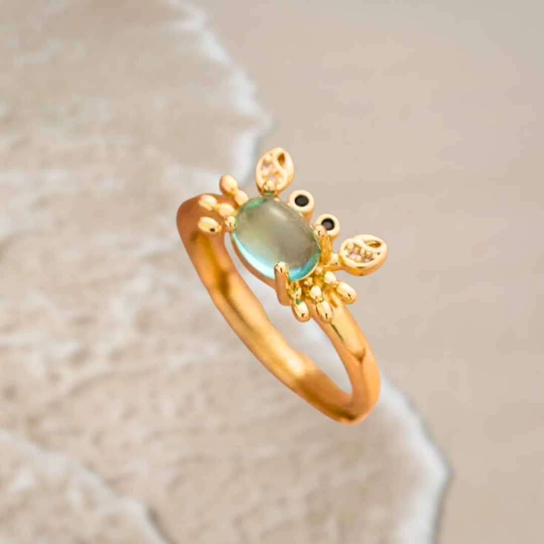Crab Buddy I Moonstone Ring